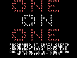 One-on-One title screen for Colecovision